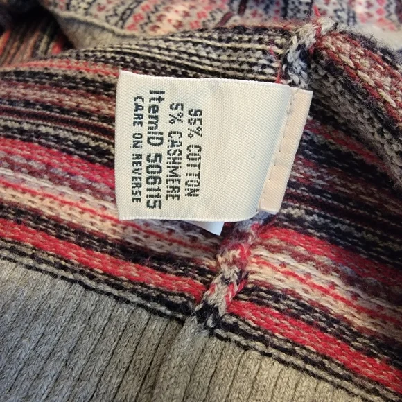 L.L. Bean Vintage Multicolor Pattern Cardigan Sweater Size L - Picture 6 of 8